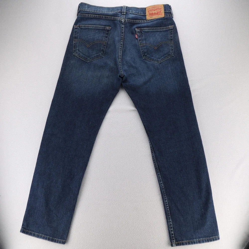 Levis 505 Regular‎ Fit Straight Leg Jeans Mens 32x30 Dark Wash Blue Denim Exc